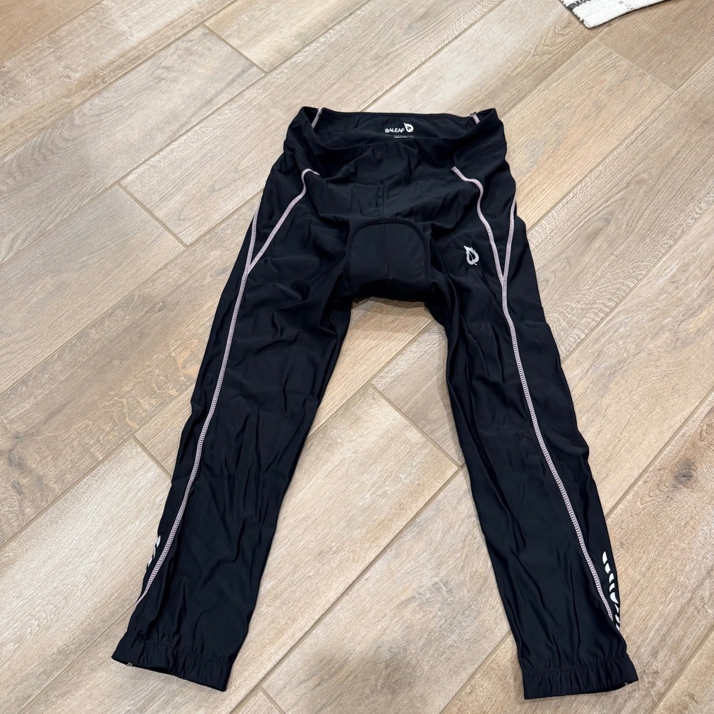 Baleaf Womens Padded Cycling Capris Black Gel Padded Bike Leggings Size L